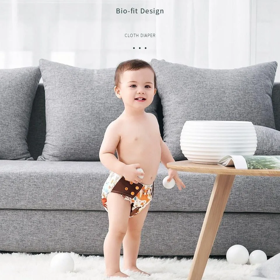 1 Pack Baby Cloth Diaper Reusable Suede Cloth Pocket Nappies - Dark Blue