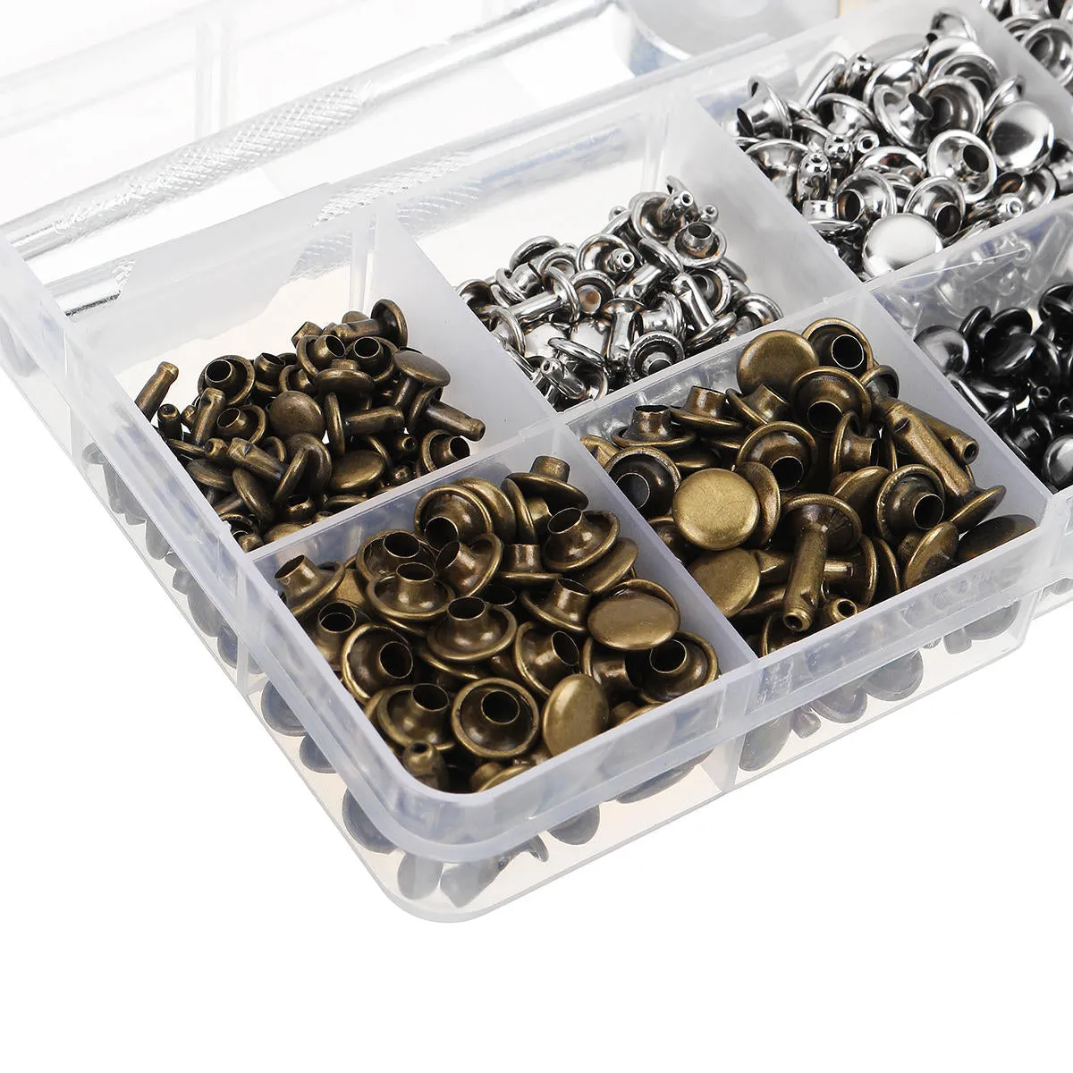 480Pcs Double Cap Rivet Tool Kit for Leather, Hat, Bag, and Clothes Craft
