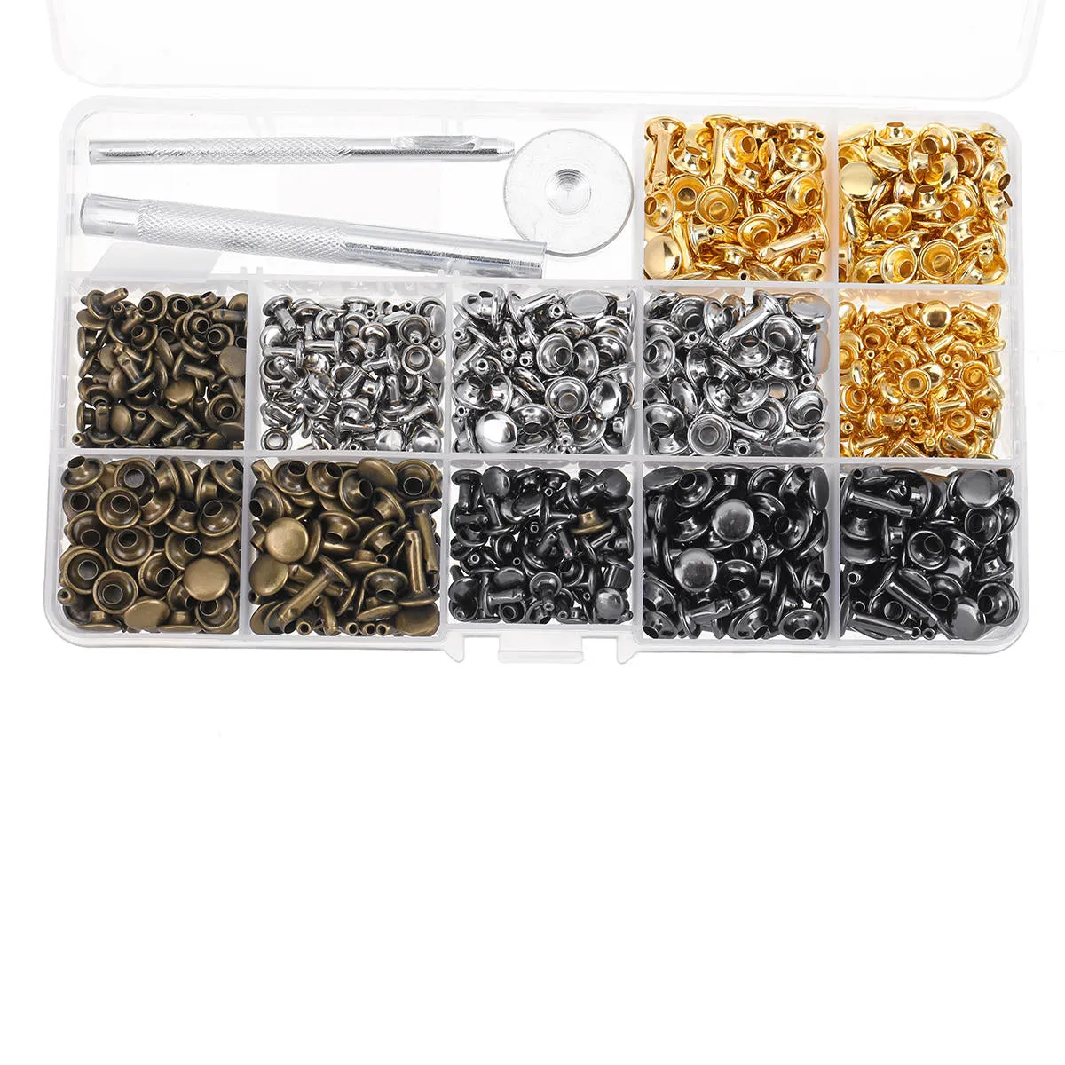 480Pcs Double Cap Rivet Tool Kit for Leather, Hat, Bag, and Clothes Craft