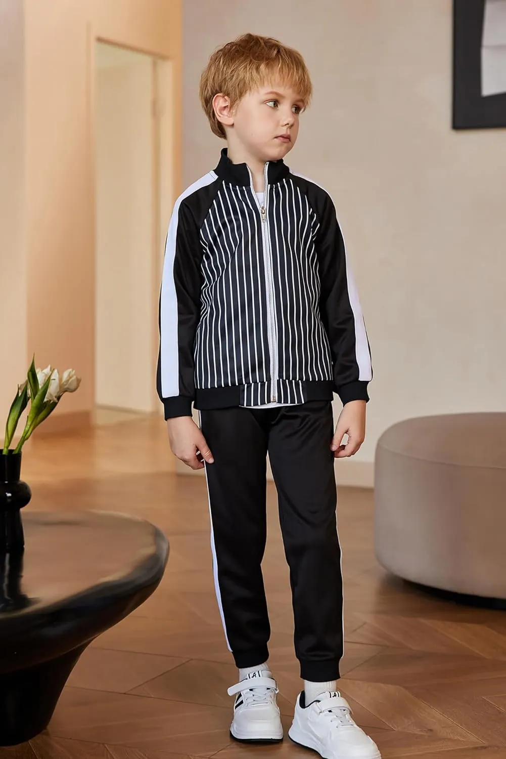 Arshiner Boy's Casual Active Tracksuits Full Zip Sports Jogging Suits Sets