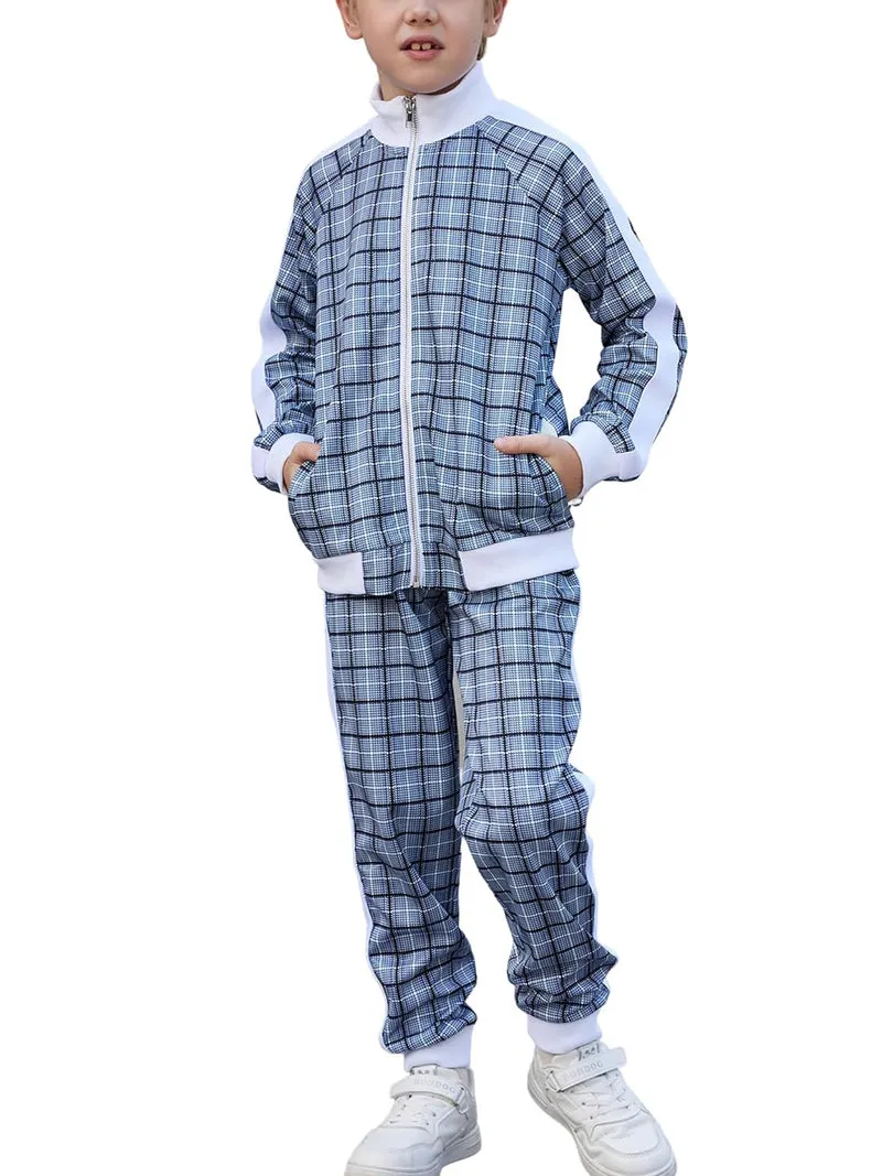 Arshiner Boy's Casual Active Tracksuits Full Zip Sports Jogging Suits Sets