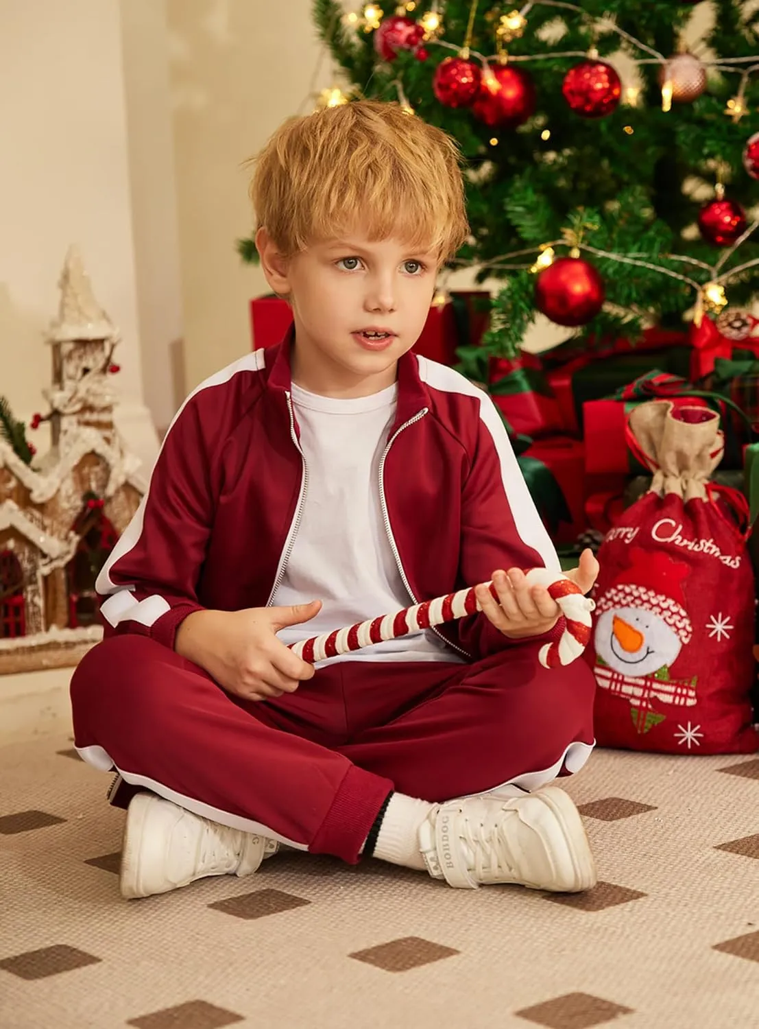 Arshiner Boy's Casual Active Tracksuits Full Zip Sports Jogging Suits Sets