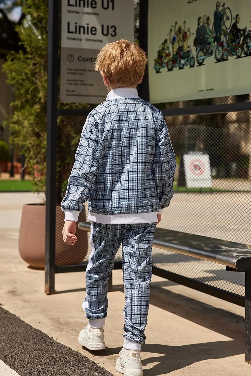 Arshiner Boy's Casual Active Tracksuits Full Zip Sports Jogging Suits Sets