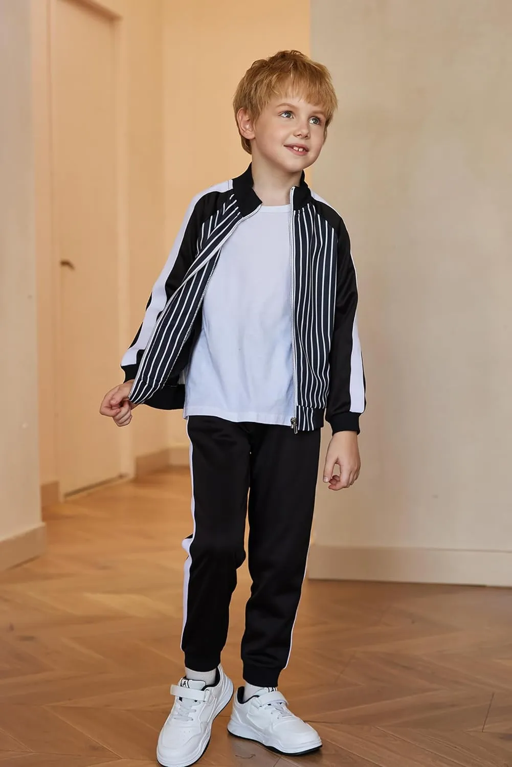 Arshiner Boy's Casual Active Tracksuits Full Zip Sports Jogging Suits Sets