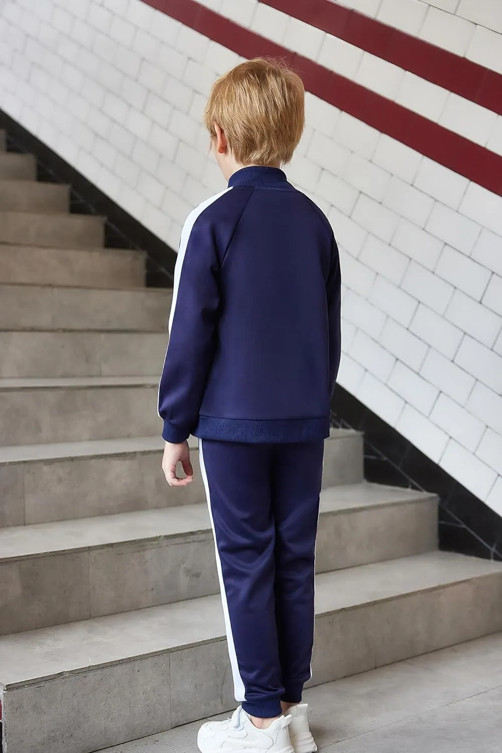 Arshiner Boy's Casual Active Tracksuits Full Zip Sports Jogging Suits Sets