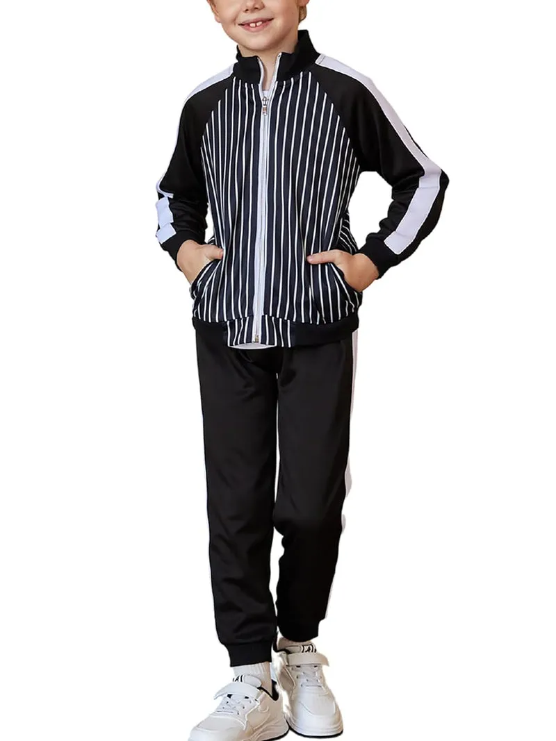 Arshiner Boy's Casual Active Tracksuits Full Zip Sports Jogging Suits Sets