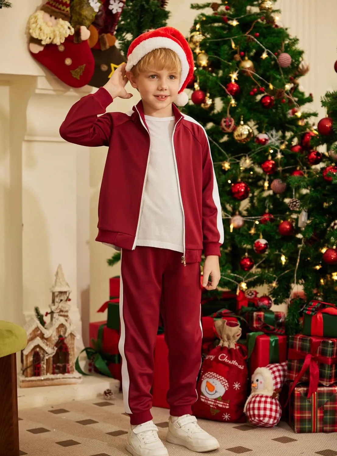 Arshiner Boy's Casual Active Tracksuits Full Zip Sports Jogging Suits Sets
