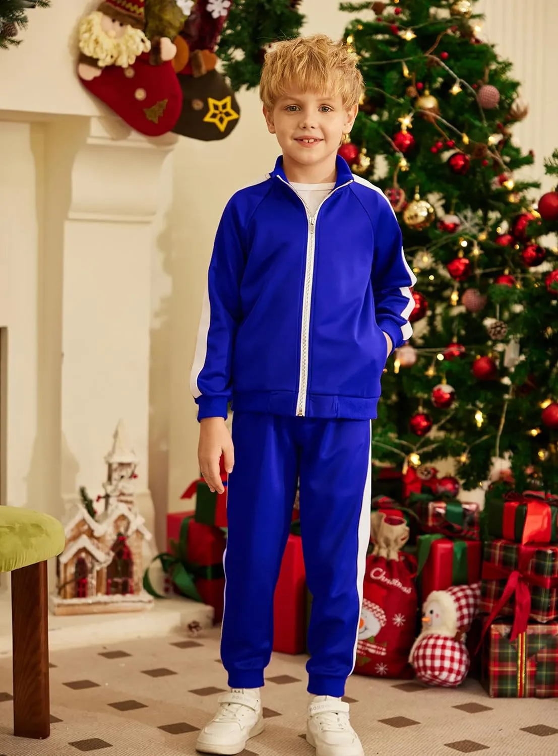 Arshiner Boy's Casual Active Tracksuits Full Zip Sports Jogging Suits Sets