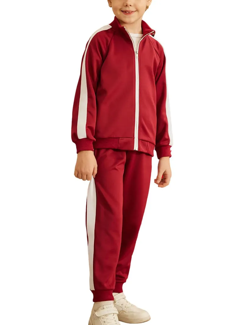 Arshiner Boy's Casual Active Tracksuits Full Zip Sports Jogging Suits Sets