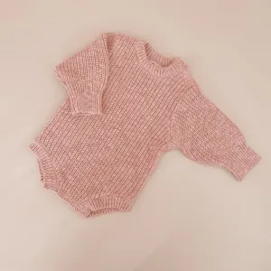 B & P Chunky Knit Romper | Blush