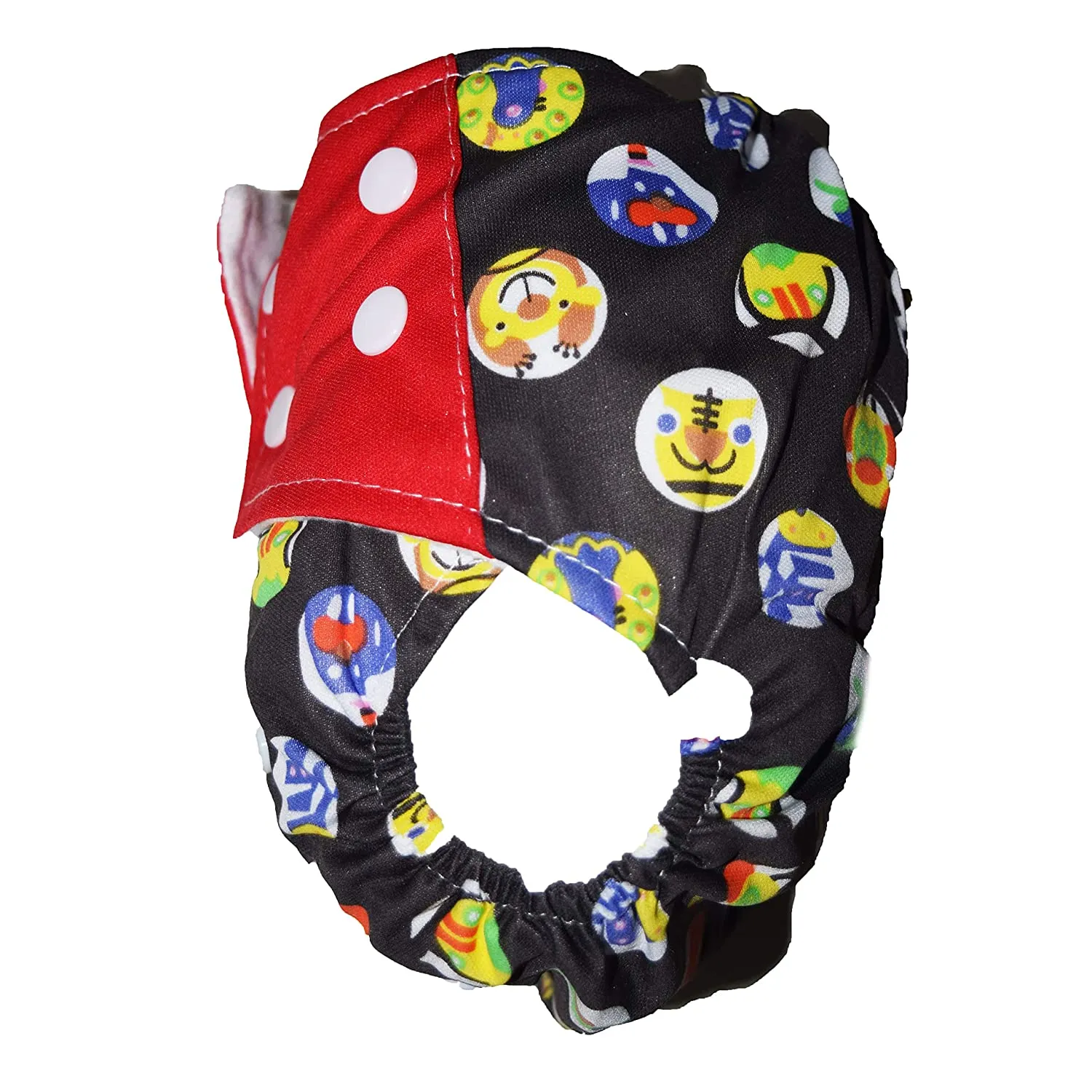 Babymoon 1 Cloth Diaper with 5Layers Grey Insert Premium Adjustable Reusable Cloth Diaper (Black Circular)