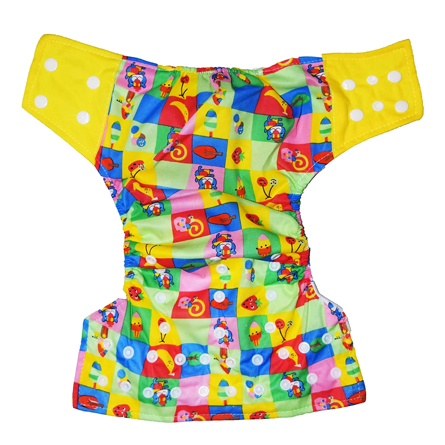 Babymoon 1 Cloth Diaper with 5Layers Grey Insert Premium Adjustable Reusable Cloth Diaper (Yellow Box)