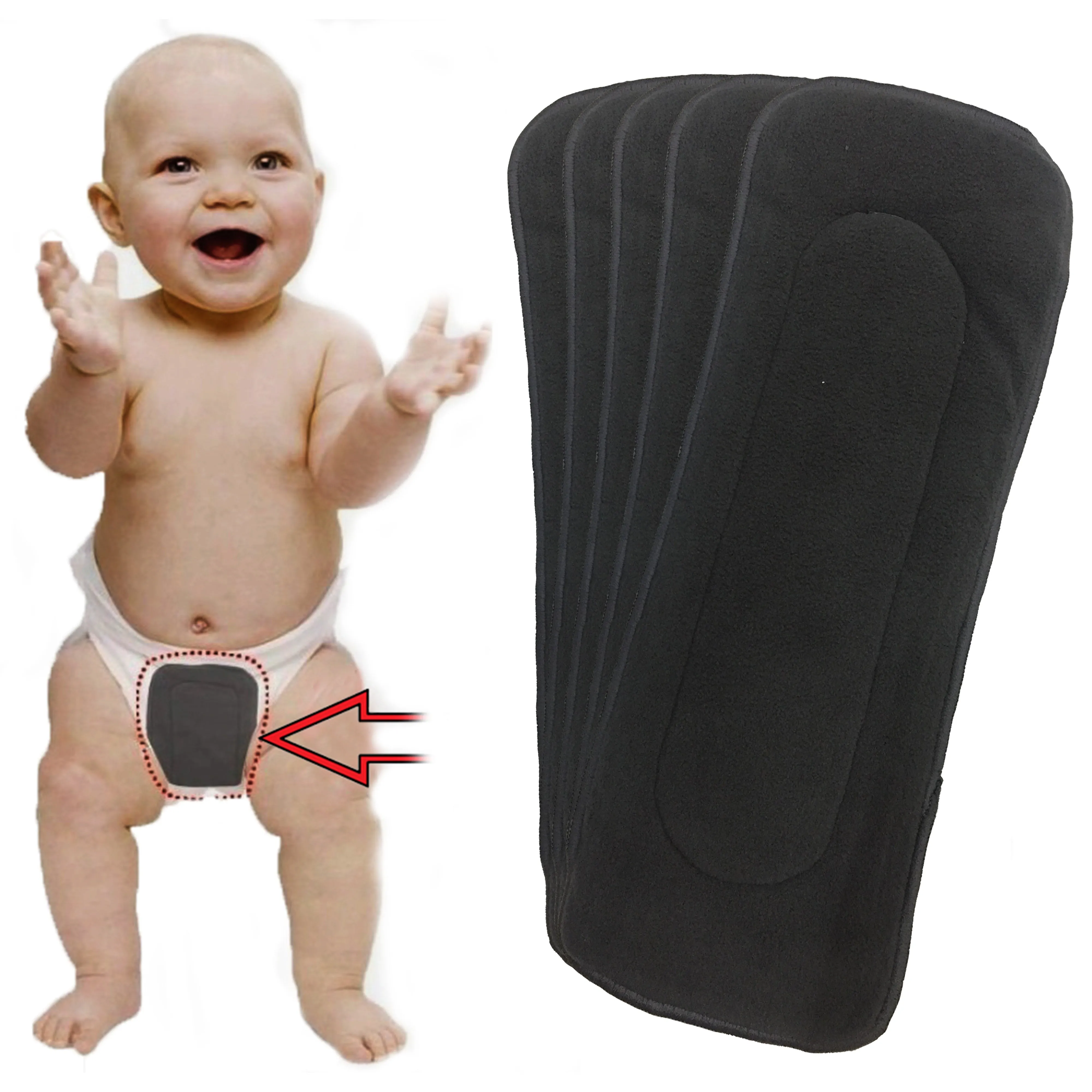 Babymoon 5 Layers Reusable Washable Cloth Diaper Nappy Inserts (Set of 5)