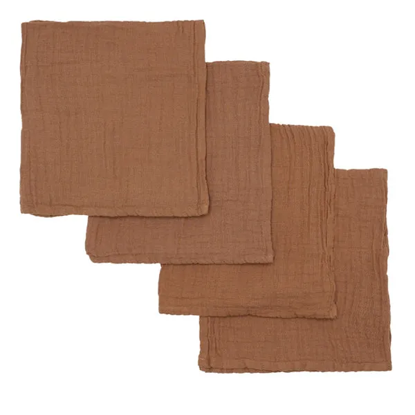 Bonét et Bonét Muslin Cloth 4-Pack - Glazed Ginger