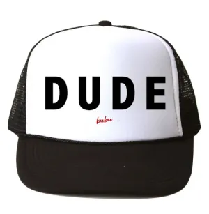 Bubu - Baby/Toddler/Kids Trucker Hats - DUDE in Black/White (Large 4  yrs)