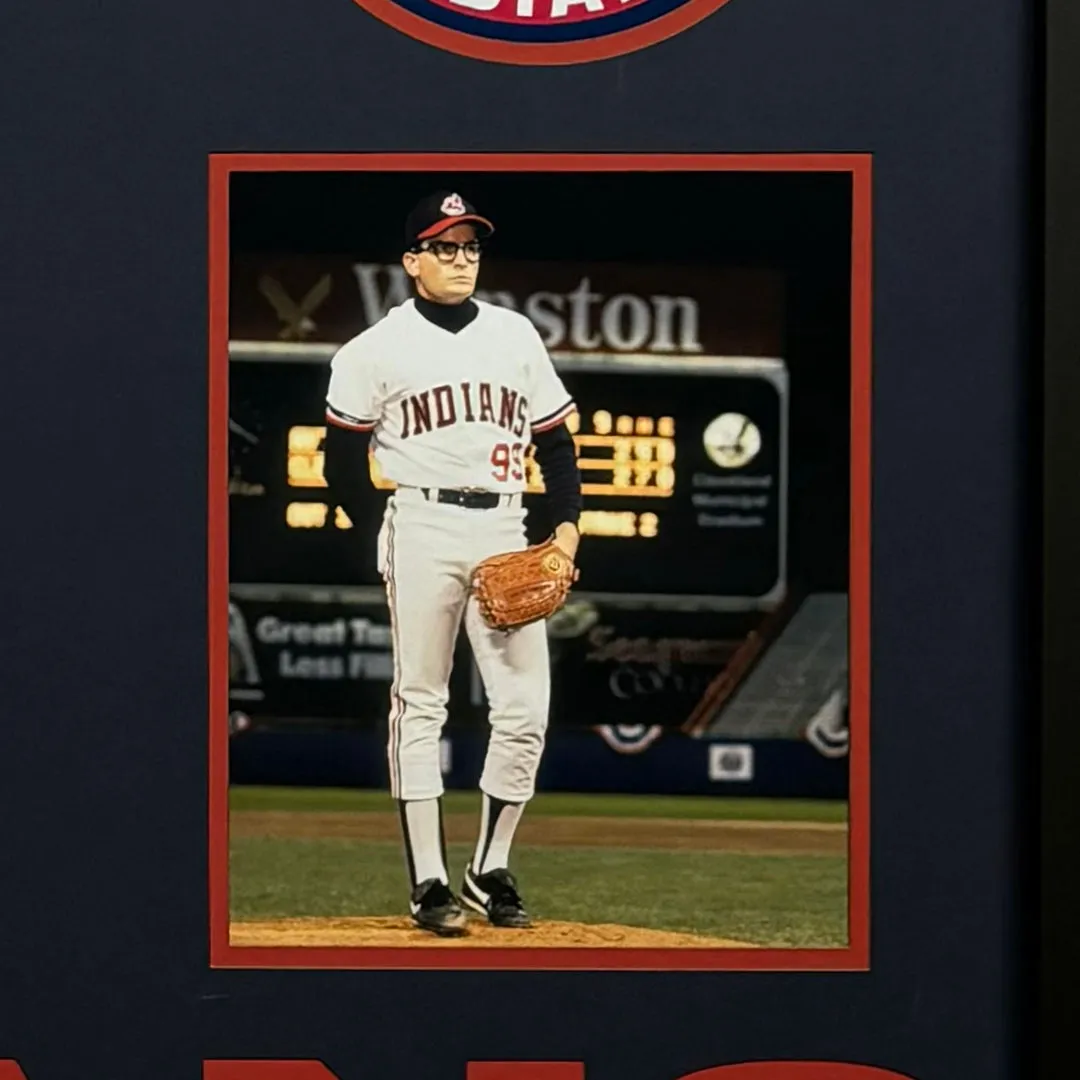 Charlie Sheen Signed Major League Custom Space Saver Framed Baseball Jersey