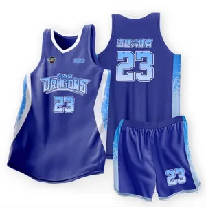 Club League Blue Color Basketball Team Jerseys