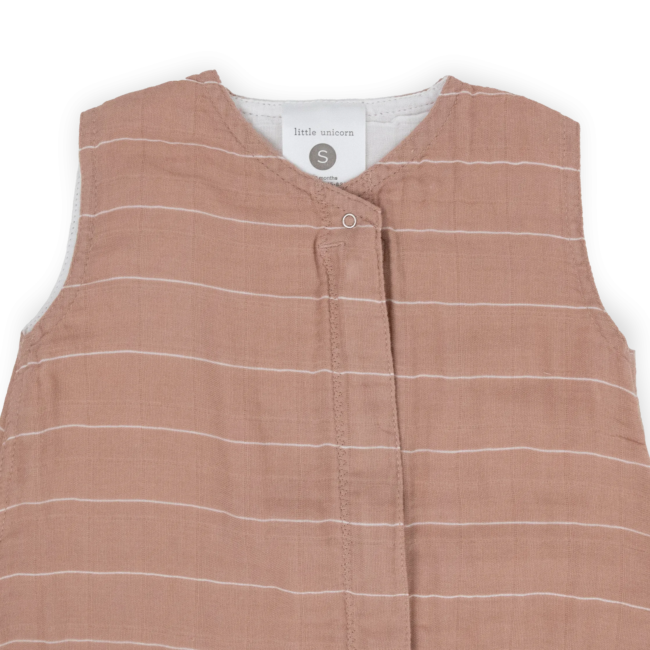 Cotton Muslin Sleep Bag - Mauve Stripe