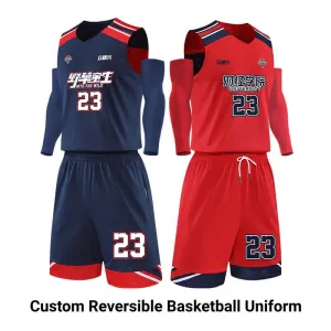 Custom Logo Reversible Basketball Jerseys & Uniforms for Youth & Adult