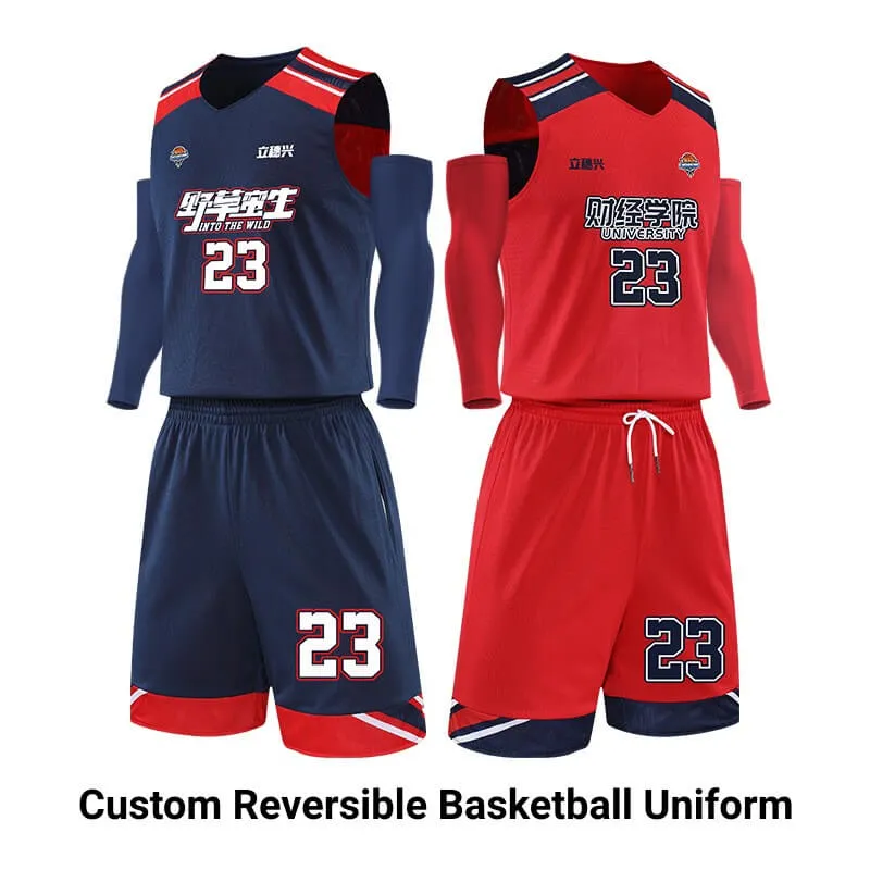 Custom Logo Reversible Basketball Jerseys & Uniforms for Youth & Adult