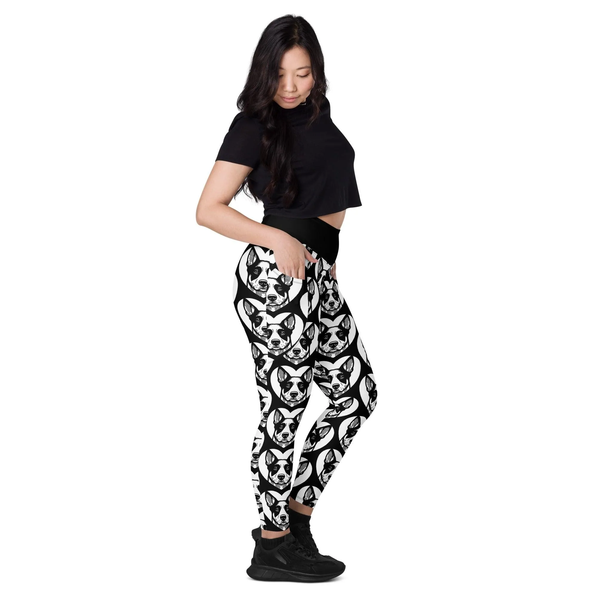 DOG BREED LEGGINGS with pockets - AUSTRALIAN STUMPY TAIL CATTLE DOG - HERTTAHOUND
