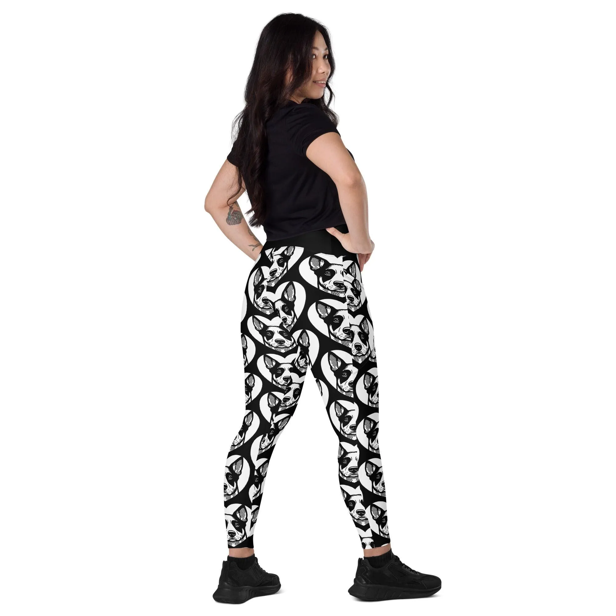 DOG BREED LEGGINGS with pockets - AUSTRALIAN STUMPY TAIL CATTLE DOG - HERTTAHOUND