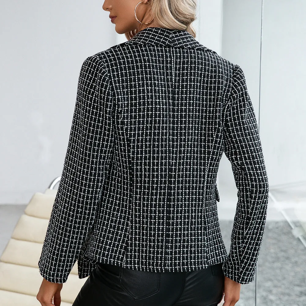 Jacket With Checkered Slim Fit Suit