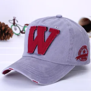 Korean Fashion Letters W Baseball Cap Sports Caps Hip-pop Hat Vintage Denim Casquette Gorras Planas Summer Sun Hats for Men and Women