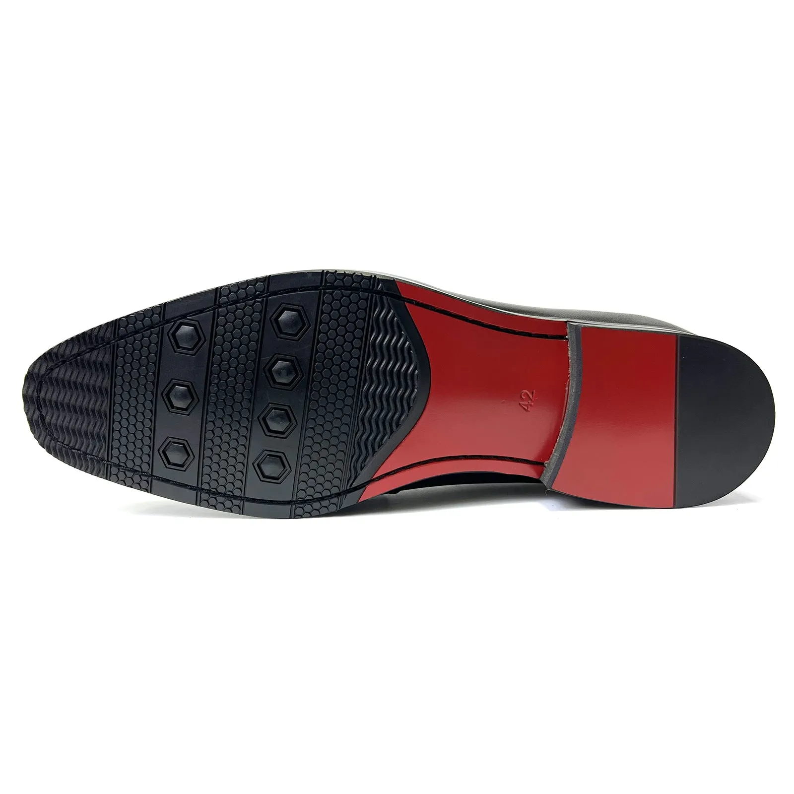 L'ITALIANO - Men's Luxurious Oxford Dress Shoes (Black with Blue shaded sides)