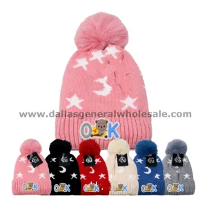 Little Girls Insulated Bear Beanies Wholesale