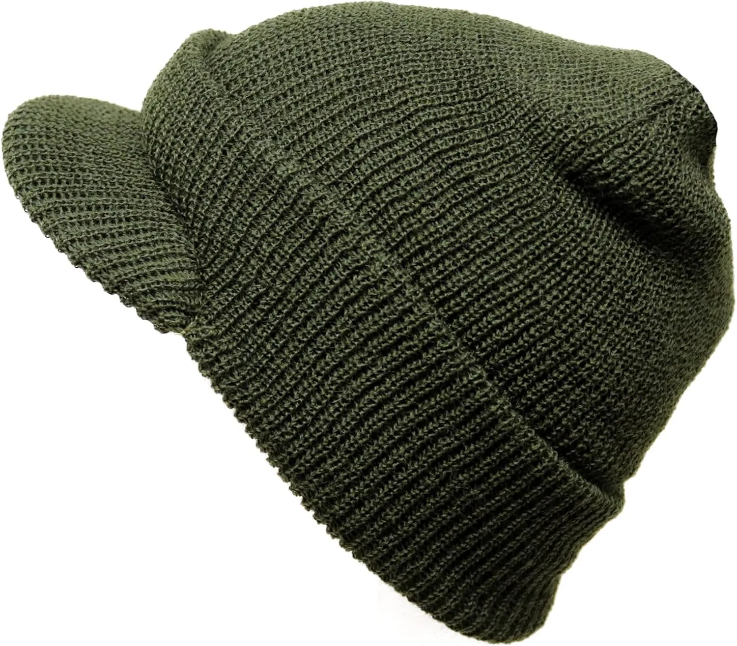 M MCGUIRE GEAR Genuine G.I. Winter Beanie Cap with Visor, 100% Wool Fitted Cap, Made in USA