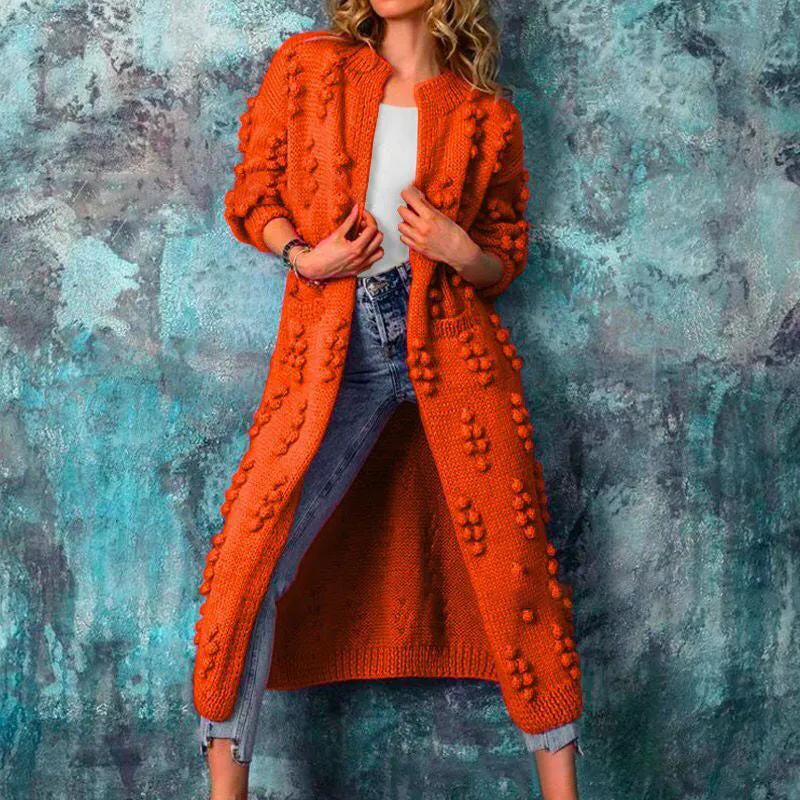 Maxi Longline Cable Knit Cardigan Outwear