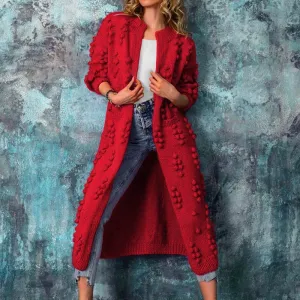 Maxi Longline Cable Knit Cardigan Outwear