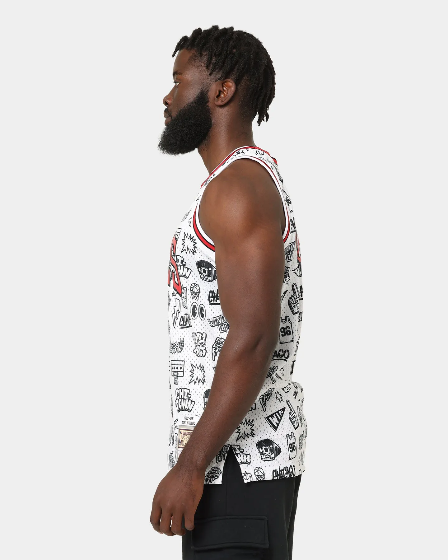 Mitchell & Ness Chicago Bulls Toni Kukoč #7 1997-1998 Doodle Swingman Jersey White