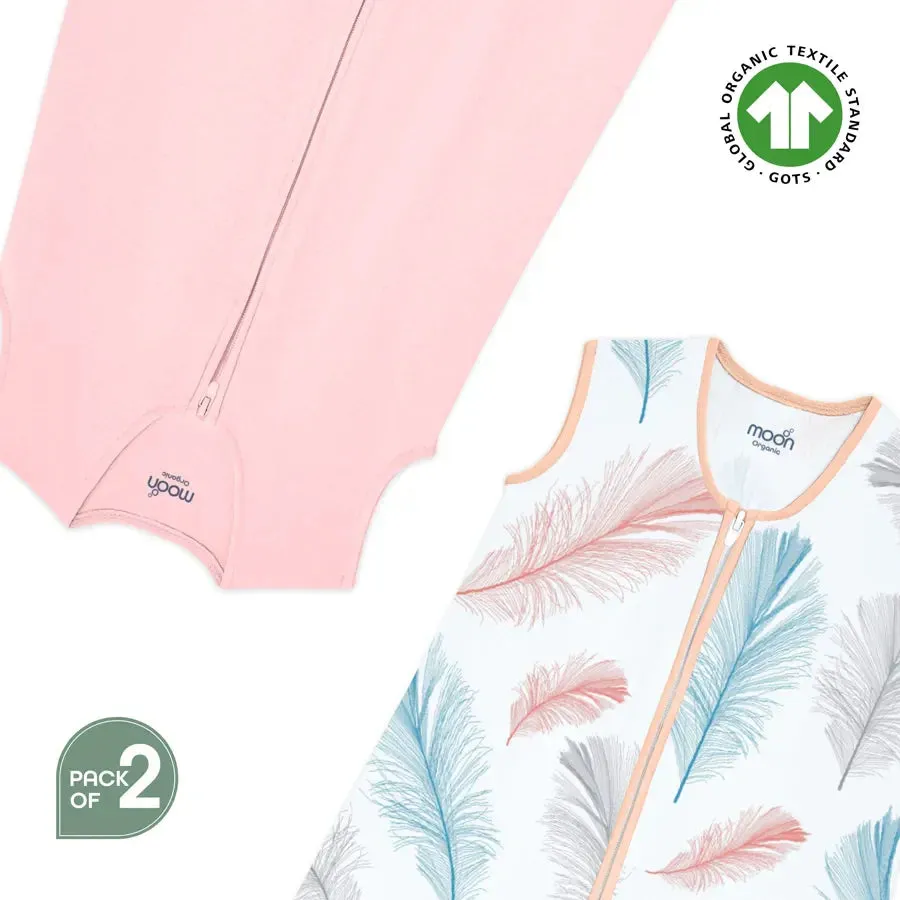 Moon - Organic Sleepsack - Feature And Pink (Pack of 2)