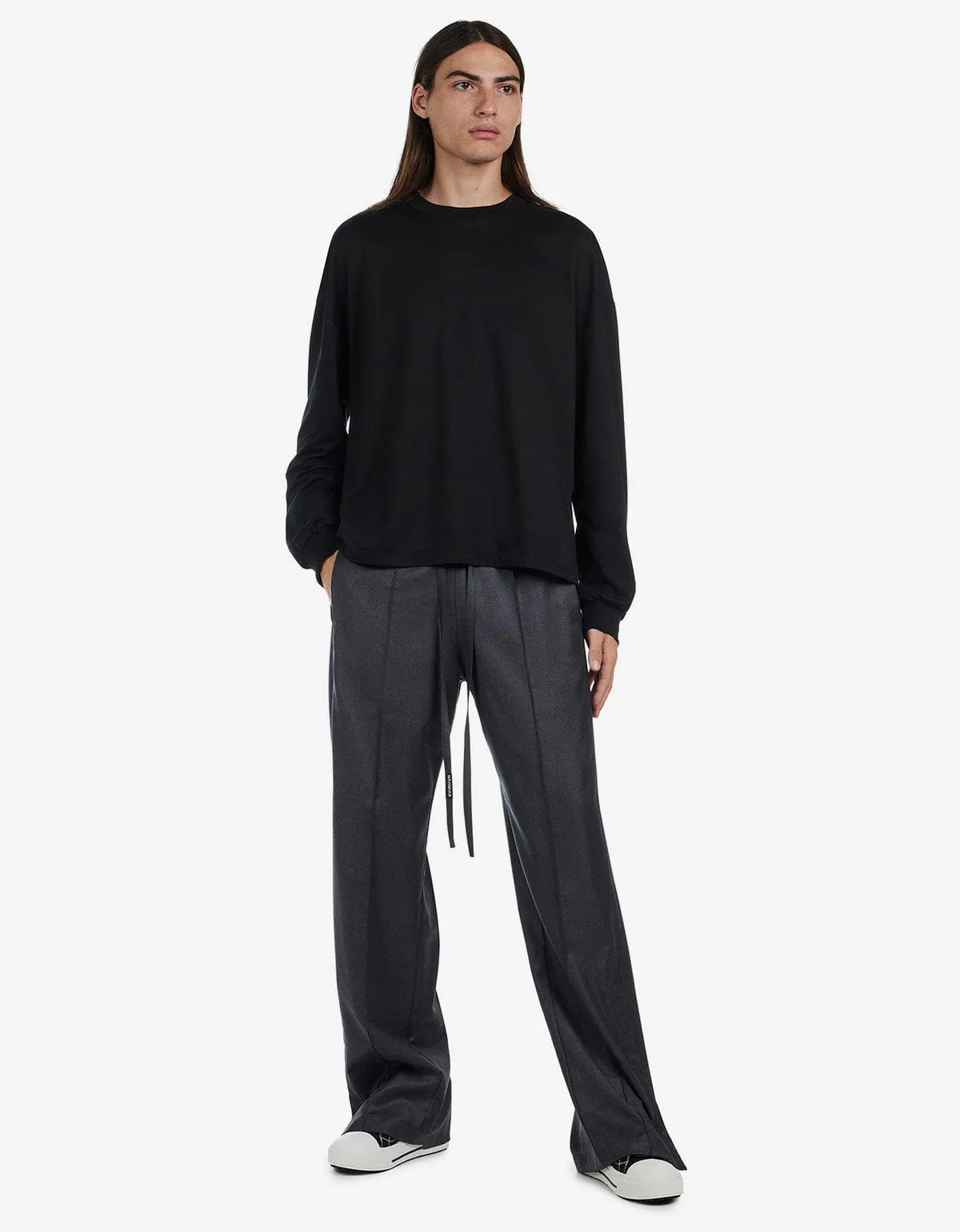Nahmias Grey Wool Track Pants