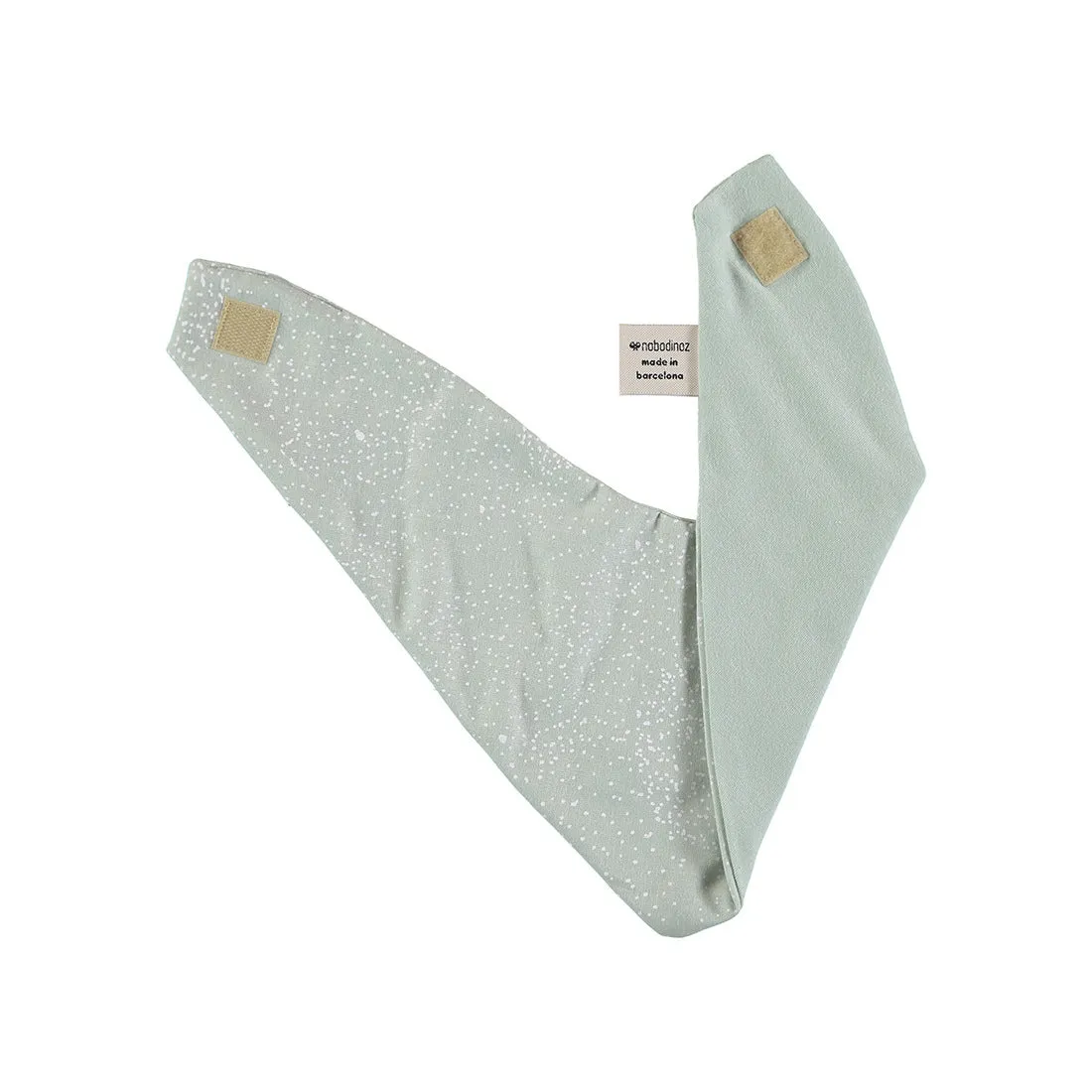 nobodinoz Lucky Bandana Bib White Bubble / Aqua