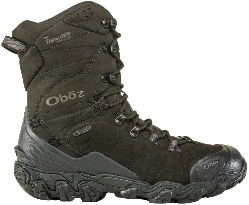 Oboz Men's Bridger 10" Insulated Waterproof Hiking Boots- Midnight Black
