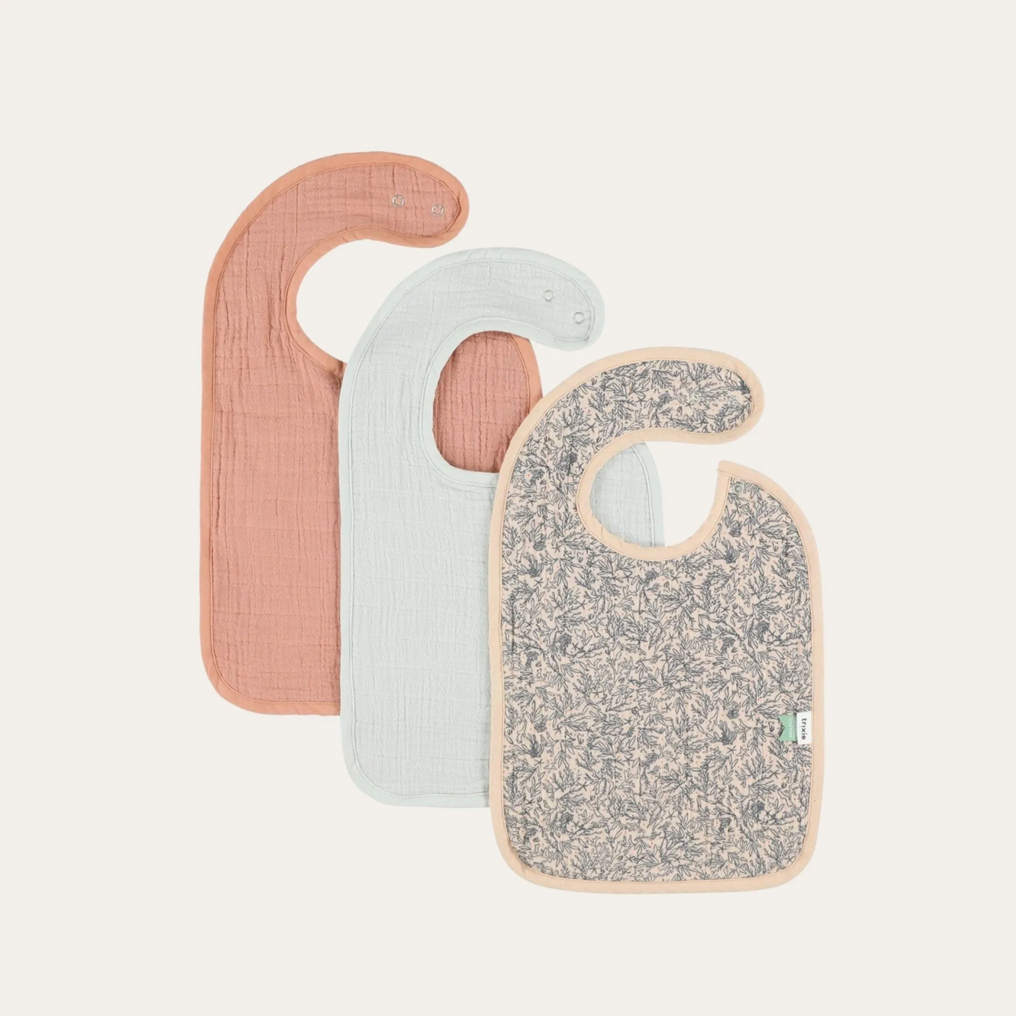 Organic Bib 3 Pack Lovely Leaves