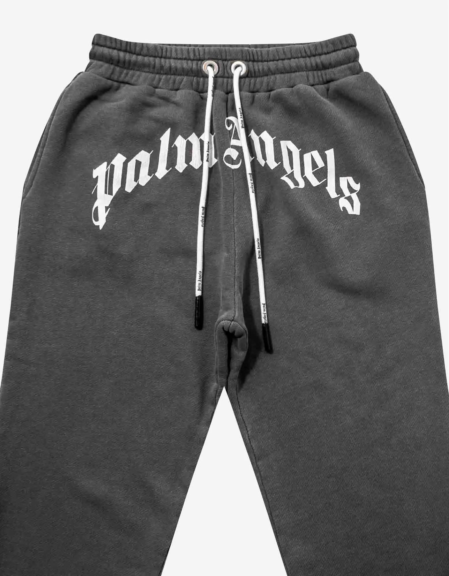 Palm Angels Grey Curved Logo Sweat Pants