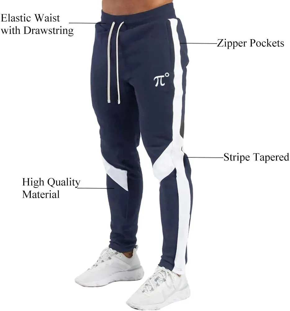 PIDOGYM Men's Track Pants,Slim Fit Athletic Sweatpants Joggers with Zipper Pockets