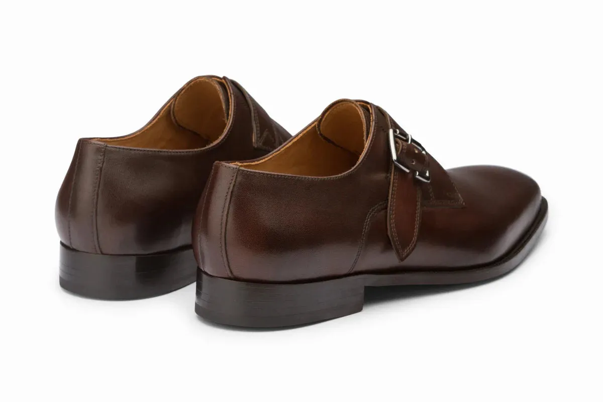 Plain Single Monkstrap Shoes - Dark Brown