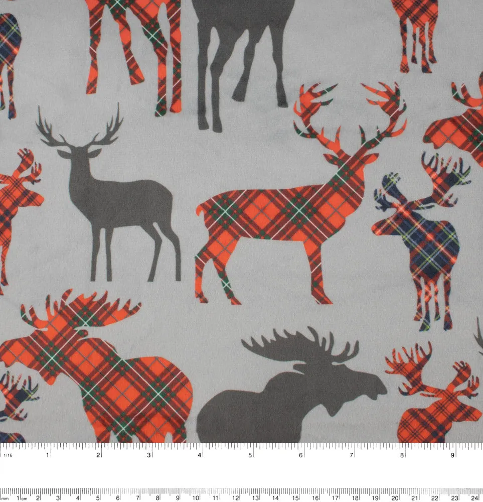 Printed Micro Chenille - DIGITAL - Moose - Grey