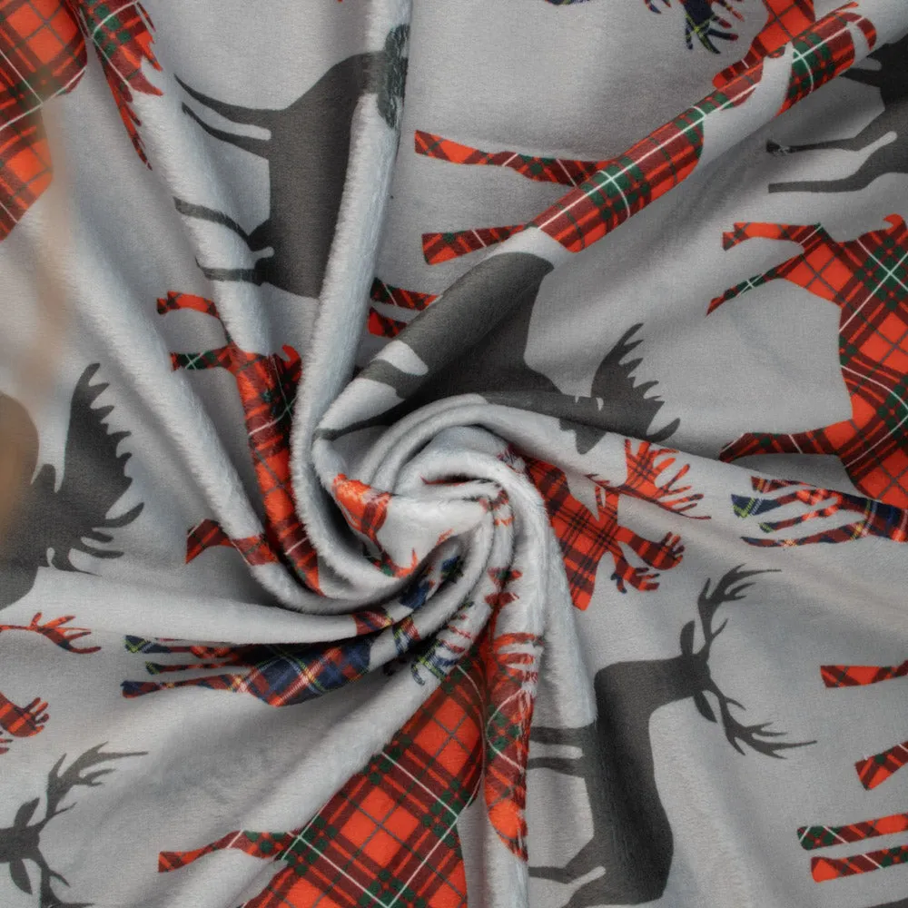 Printed Micro Chenille - DIGITAL - Moose - Grey