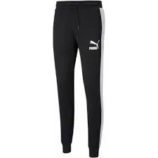 PUMA - MENS  TRACK PANTS BLACK/WHITE