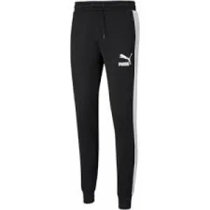 PUMA - MENS  TRACK PANTS BLACK/WHITE