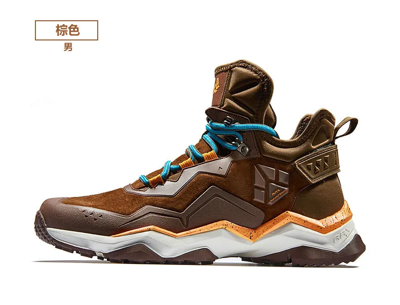 RAX Mens Waterproof Hiking Shoes Outdoor Waterproof Trekking Shoes Winter Breathable Hiking Boots Leather Sports Sneakers Men