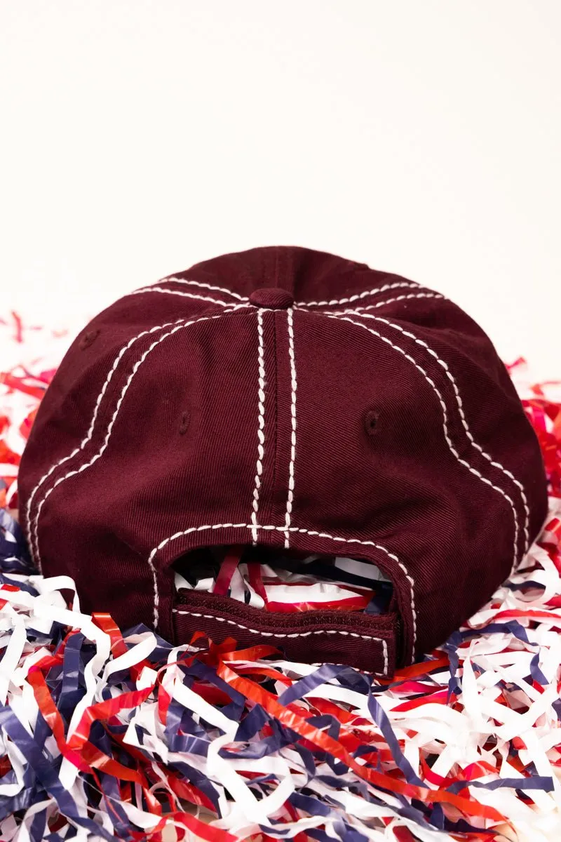 SALE! Distressed Maroon 'Soccer Mom' Cap