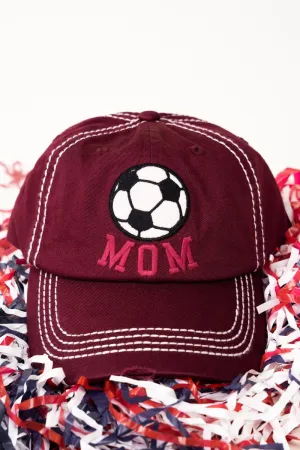 SALE! Distressed Maroon 'Soccer Mom' Cap