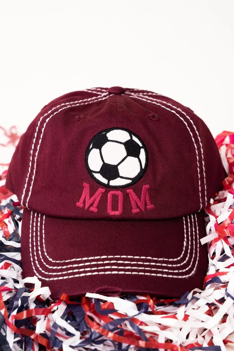 SALE! Distressed Maroon 'Soccer Mom' Cap